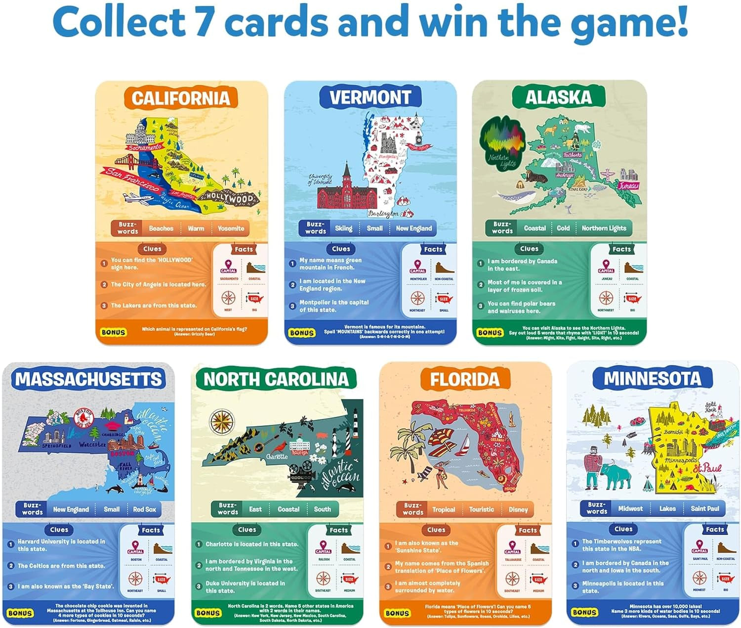 Skillmatics Card Game - Guess in 10 States of America, Educational Travel Toys for Boys, Girls, and Kids Who Love Board Games, Geography and History, Gifts for Ages 8, 9, 10 and Up