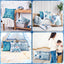 Hunnmingre Set of 6 Blue Christma Snowman Pillow Covers 18 X 18 Inch