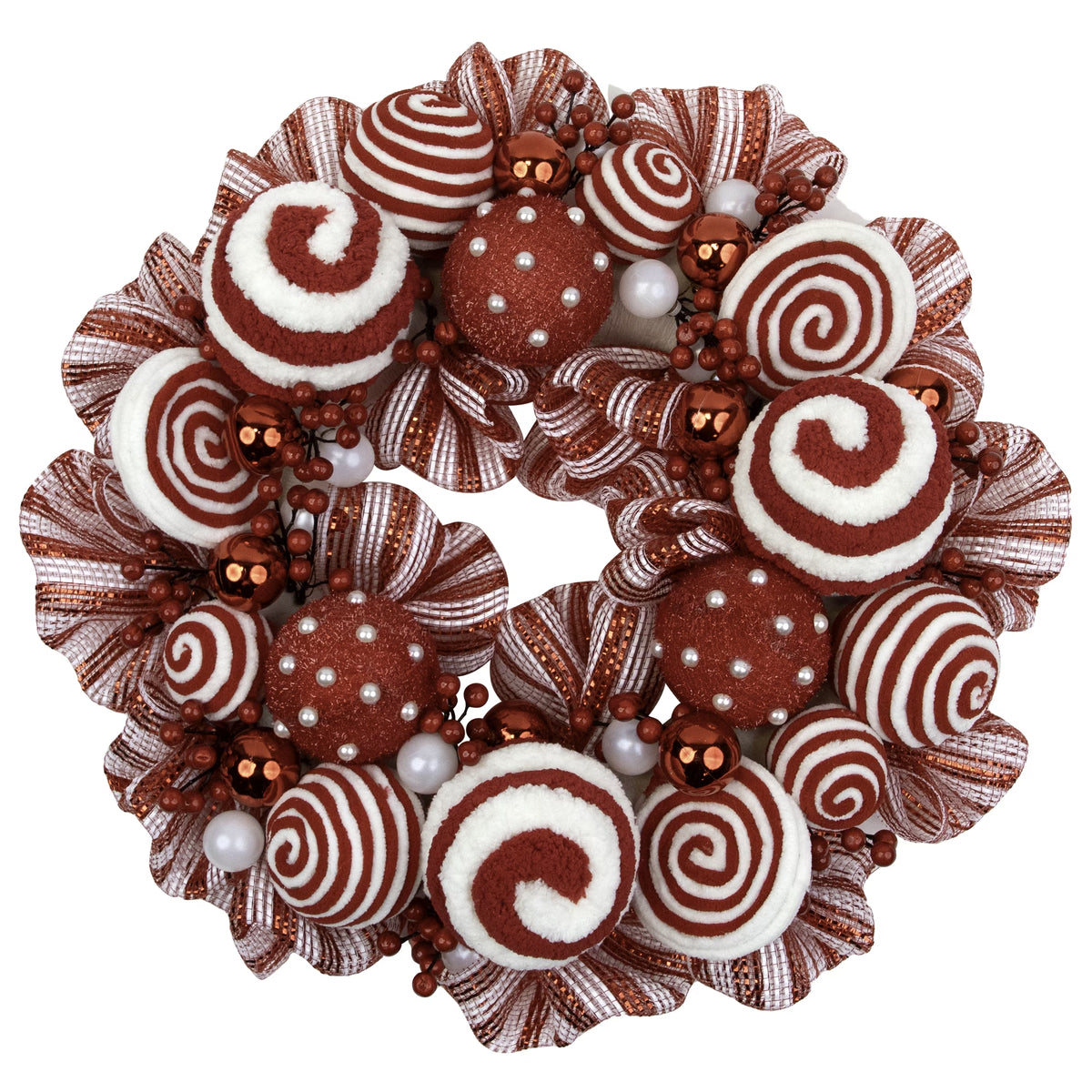Northlight Peppermint and Berries Small Christmas Wreath - 20" - Unlit