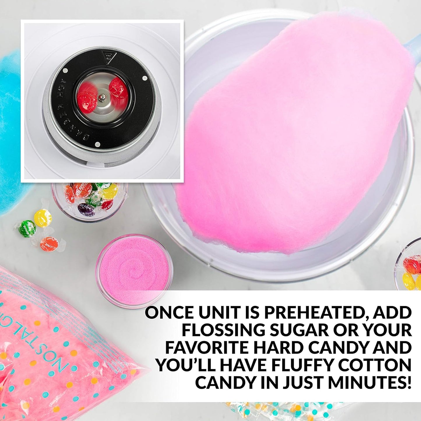 Nostalgia Cotton Candy and Snow Cone Machine Bundle - Retro Treat Makers
