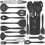 Silicone Cooking Utensils Set - Heat Resistant Kitchen Utensils BPA Free,Turner Tongs,Spatula,Spoon,Brush,Whisk,Kitchen Utensil Gadgets Tools Set for Nonstick Cookware,Dishwasher Safe (Gray)
