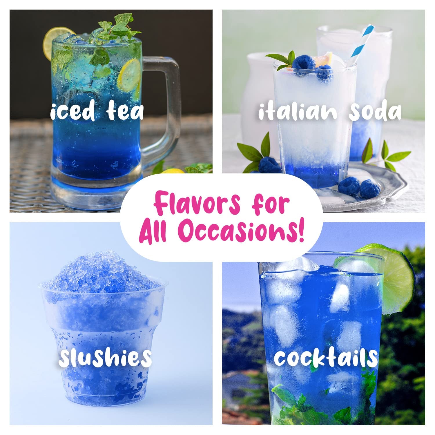 Hawaiian Shaved Ice Blue Raspberry Syrup - Nut Soy Dairy Free - Flavor Fluffy & Crunchy Snow Cone Ice - Shelf Stable - Makes 64 Servings - 1 Gallon