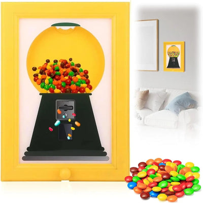 Viral Tiktok Candy Frame a Fun Wall-Mounted Dispenser for Your Home Candy Dispenser Picture Frame Handy Fast Distribution Candies, Nuts, Dog & Cat Treats Holiday Gifts Halloween Decoration Yellow Adults Decorative, Christmas Gift