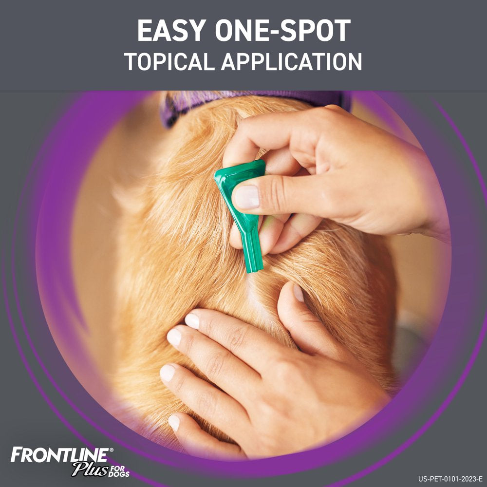 FRONTLINE plus for Dogs Flea and Tick Treatment, Large Dog, 45-88 Lb, Purple Box, 3 CT