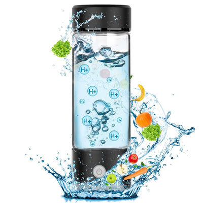 Fakllod Hydrogen Water Bottle Generator, Portable Rechargeable Aquahealth Hydrogen Water, Hydrogen Water Ionizer Machine, with SPE/PEM Technology, for Home Office Travel Fitness Drinking (Black)
