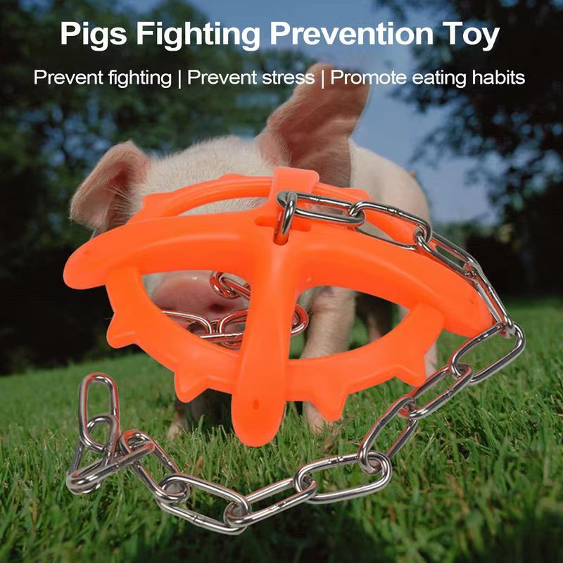 Domestic Animal Bite Toy Livestock Fighting Prevention Toy Entertainment Equipment with Chain for Home Farm Consume Excess