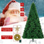 KTKDE 7.5Ft Artificial Christmas Tree Is a Green One with 1450 Tips and 200 Battery-Powered LED Columns. It Features 7.87-Inch Golden Five Pointed Star and Is Perfect for Family and Office Gatherings