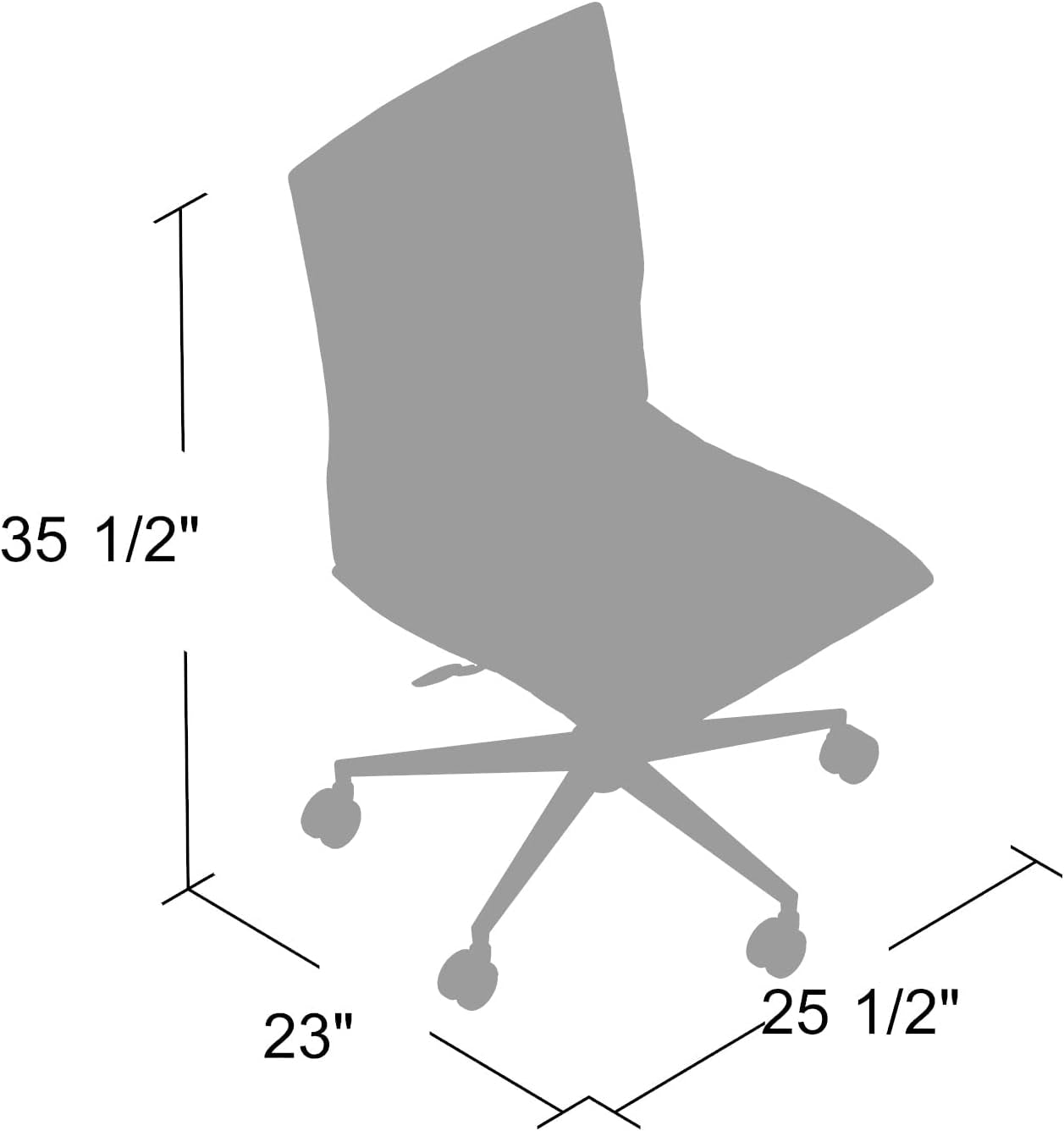 Boss Office Products Modern Vinyl Armless Hospitality Office Chair, Brown