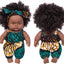 Ecore Fun 2 Pcs 8 Inch Black Baby Doll with Clothes and Accessories | African Washable Realistic Silicone Baby Dolls with Clothes and Hairband Pretend Play Age 3+