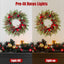 22’’ Artificial Christmas Wreath for Front Door with Red Balls Candy Canes Pine Needles Red Berries Pine Cones Christmas Decorations for Winter Wall Outdoor Home Holiday Xmas Decor