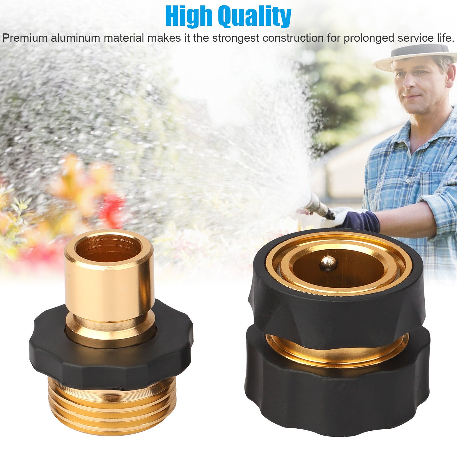 3/4" Garden Hose Quick Connect Water Hose Fit Female Male Connector Set Fitting