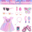 DONTNO 14.5 Inch Black Doll and Baby Doll Clothes and Accessories,Including Phone Sunglasses Shoes Makeup Accessories and Butterfly Theme Dress Best Gift for Girls Kids