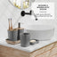 Virtu 6 Piece Bamboo Bathroom Sets, Gray Bathroom Accessories Set for Minimalistic Bathroom Décor