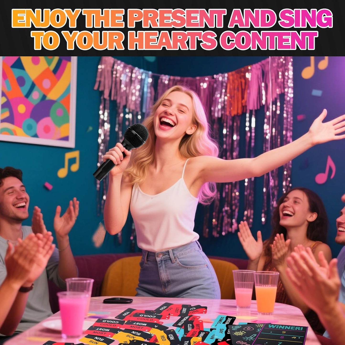Mity Rain Music Party Games, Fast-Paced Trivia Card Games for 2-10 Players | Fun Family Games & Adult Card Games with Lyrics Challengeperfect for Game Night & Music Lovers