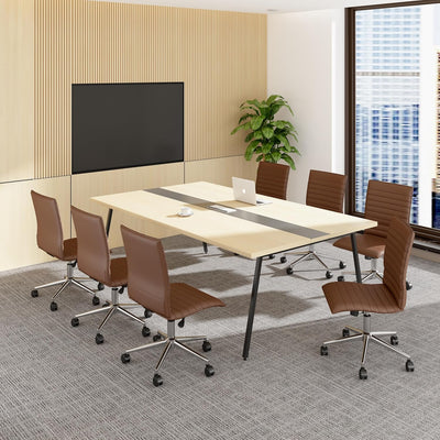 Boss Office Products Modern Vinyl Armless Hospitality Office Chair, Brown