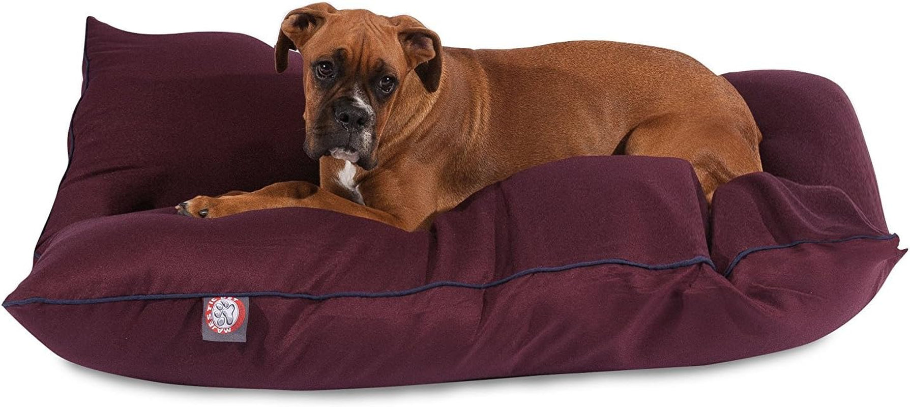 Majestic Pet Rectangle Large Dog Bed Washable – Non Slip Comfy Pet Bed – Dog Crate Bed Super Value Pillow Dog Bed – Dog Kennel Bed for Sleeping - Dog Bed Large Breed 46 X 35 Inch – Solid Burgundy