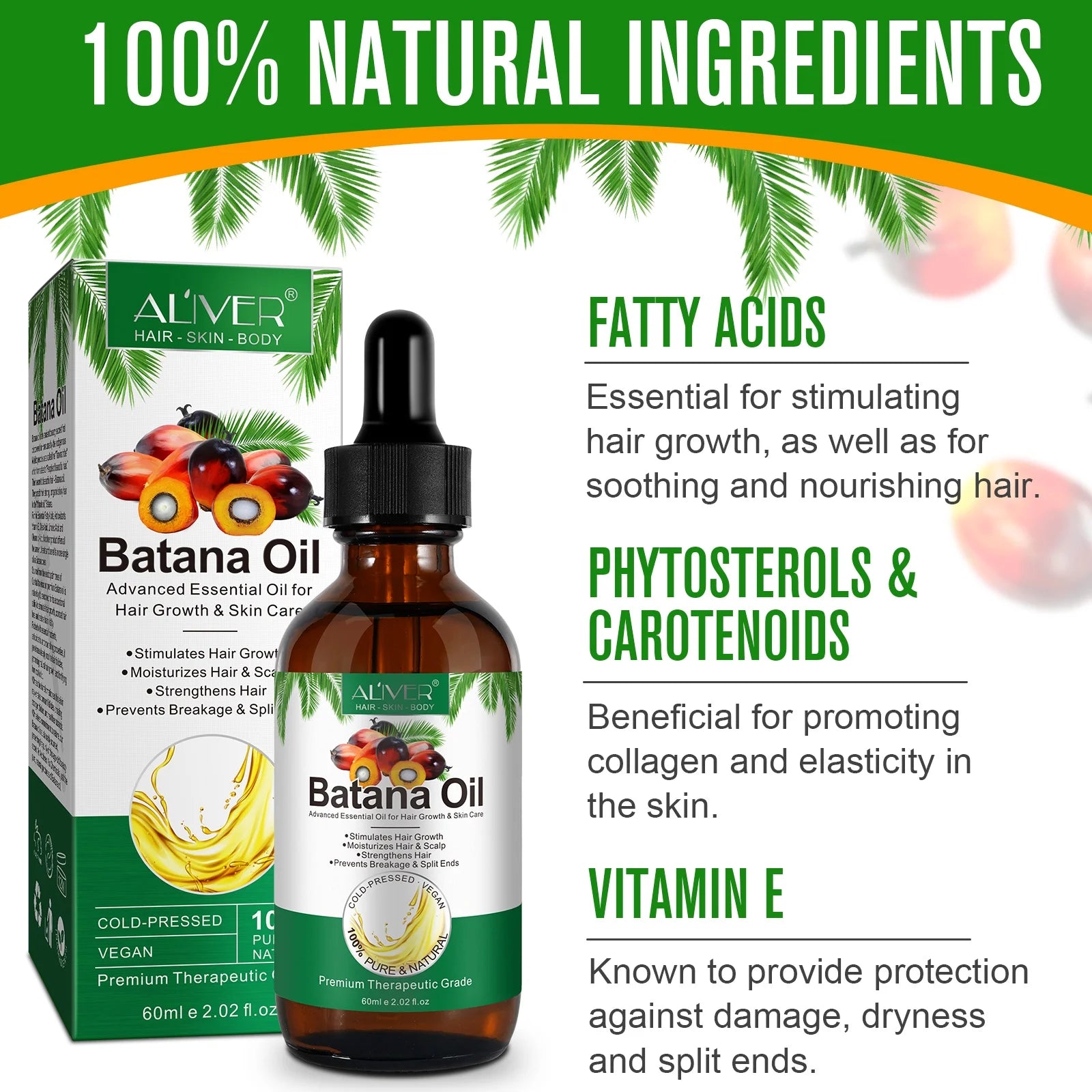 Aliver Batana Oil for Hair & Skin Care,100% Pure & Natural Batana Oil & Raw Batana Oil Hair Mask Set for Nourish & Moisturize Hair and Scalp