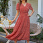 PRETTYGARDEN Women'S Summer Floral Boho Maxi Dress Short Sleeve Wrap V Neck Ruffle Long Flowy Beach Wedding Guest Dresses