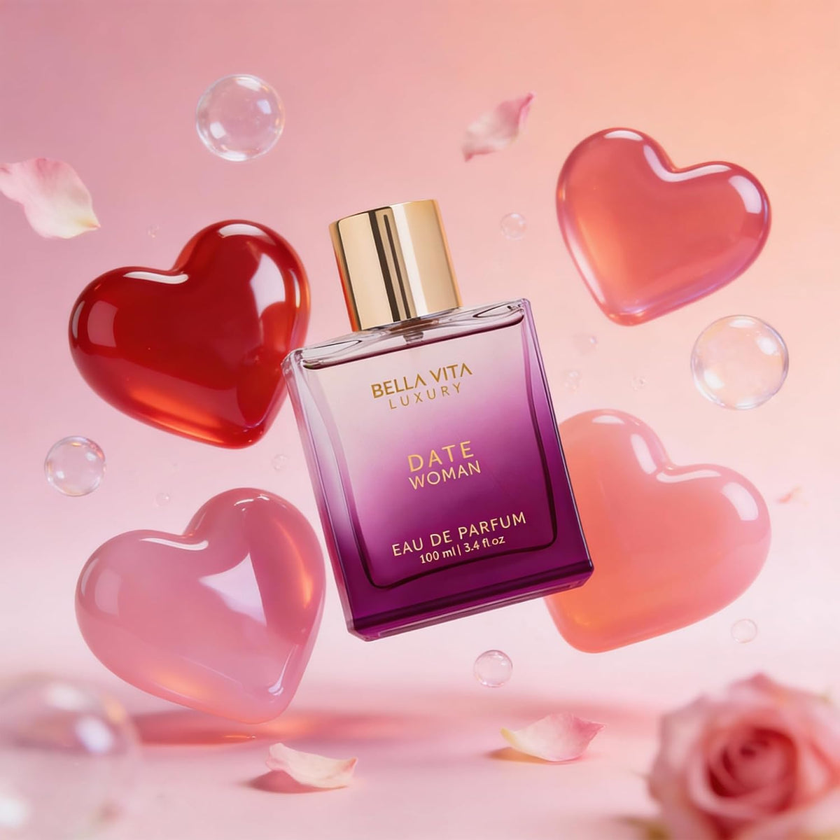Bellavita Luxury DATE Woman Eau De Parfum Perfume for Women, 3.4 Fl Oz