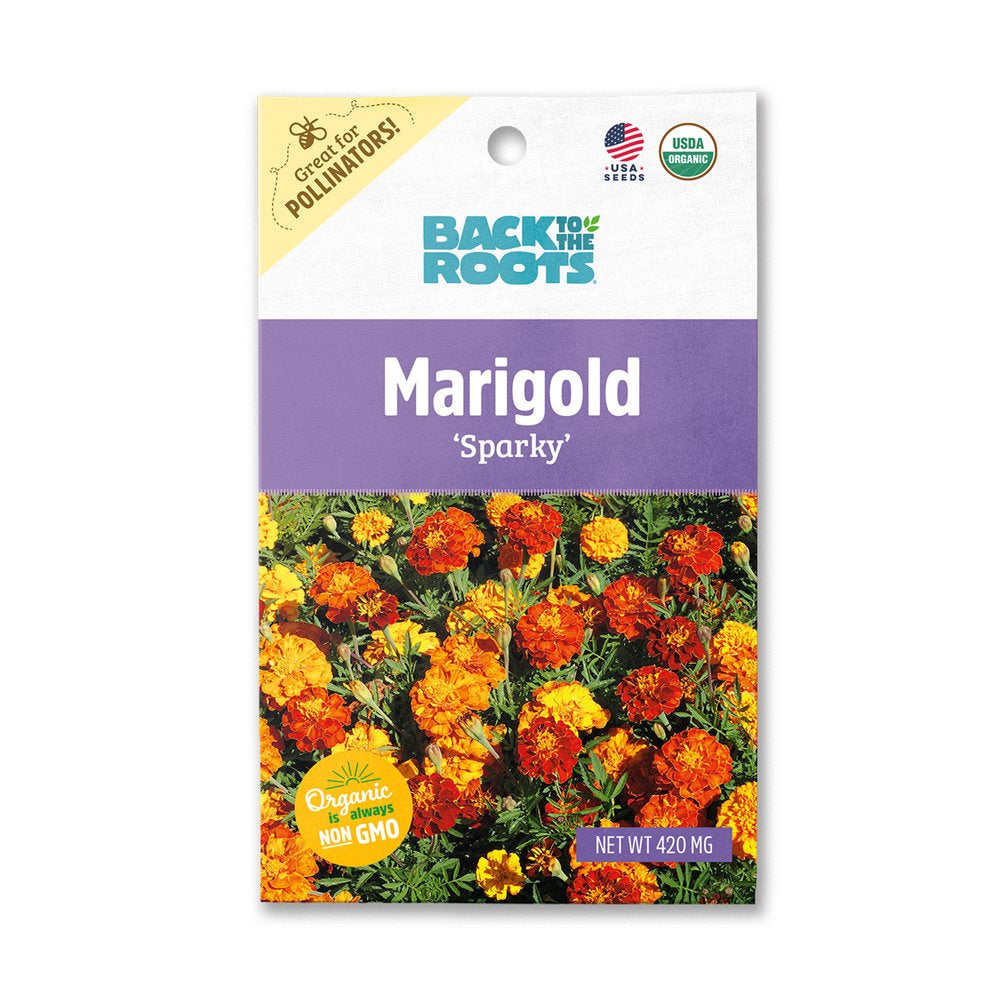 Back to the Roots Organic Sparky Marigold Flower Seeds, 1 Packet