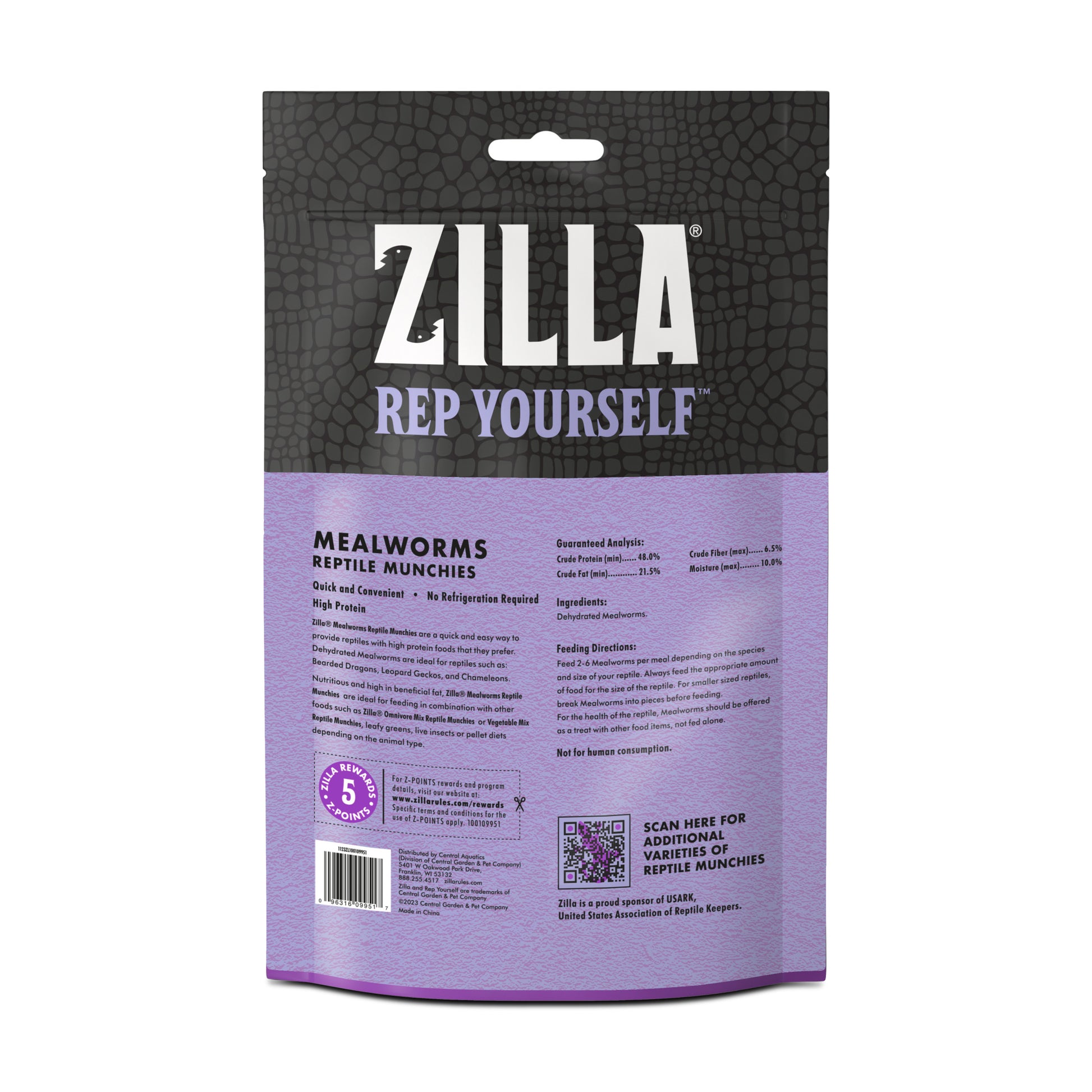 Zilla Reptile Munchies Mealworm Resealable Bag, 3.75 Ounces