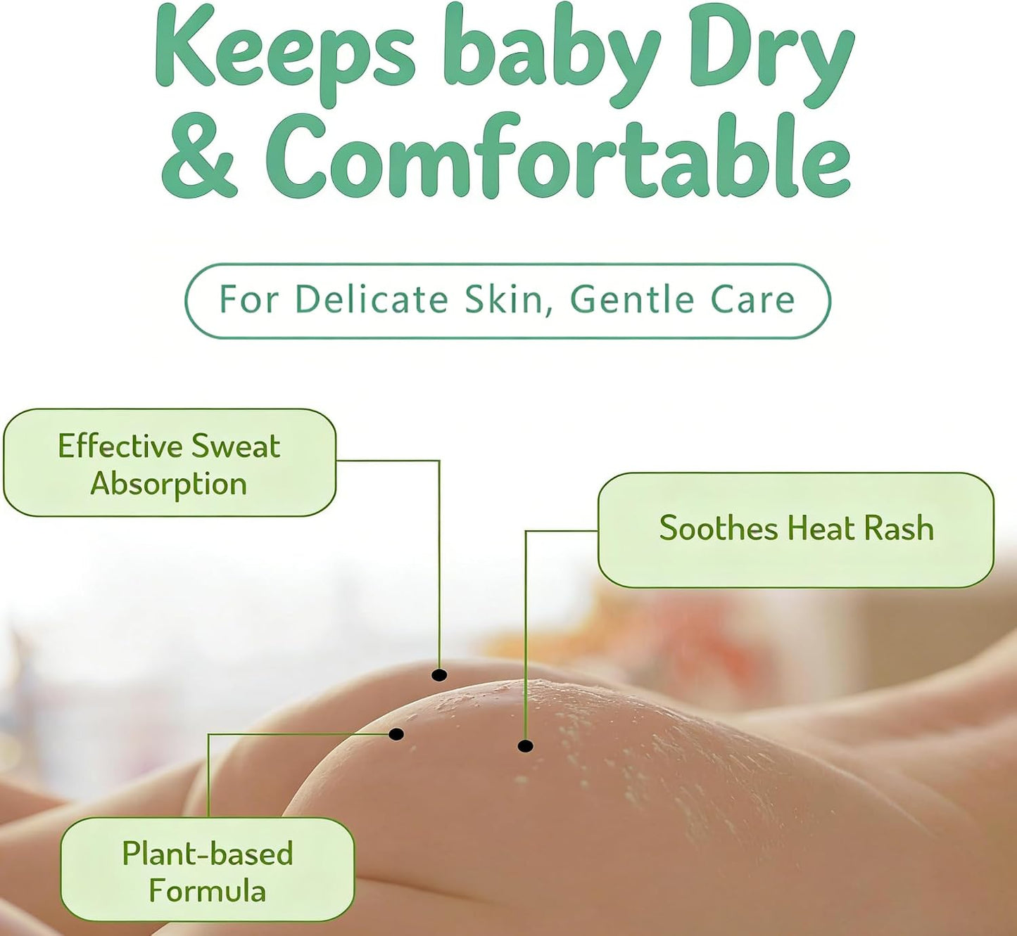 Cornstarch Baby Powder, Soothe & Protect Diaper Area, No Talc Hypoallergenic Dusting Powder, Help Prevent Diaper Rash with Zinc Oxide & Aloe, Gentle Absorb Sweat & Anti-Chafe for Sensitive Skin, 2Pack
