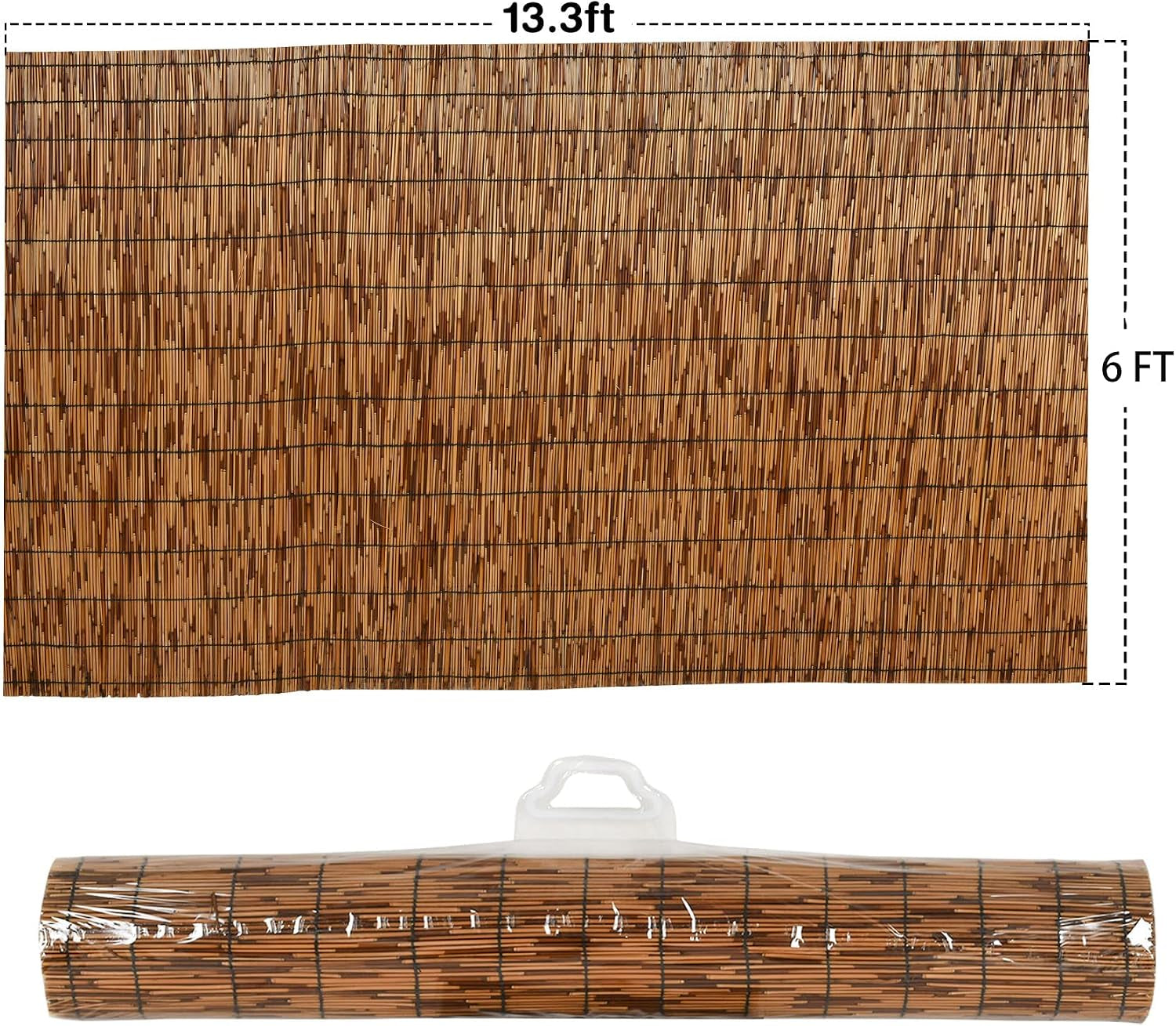 Dearhouse Natural Reed Fencing, Eco-Friendly Reed Fence, 6 Feet High X 13.3 Feet Long, Reed Screen for Garden, Privacy Fence