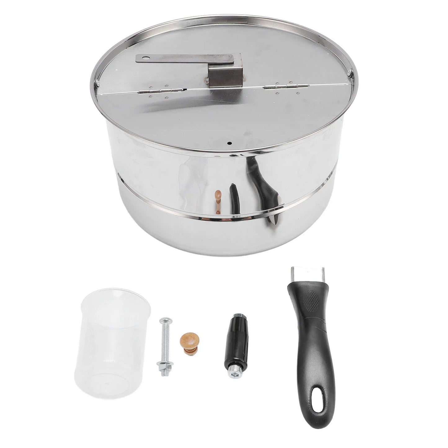 Stovetop Popcorn Maker Stainless Steel Popcorn Popper with Hand Crank Popcorn Pot for Gas Electric Heating