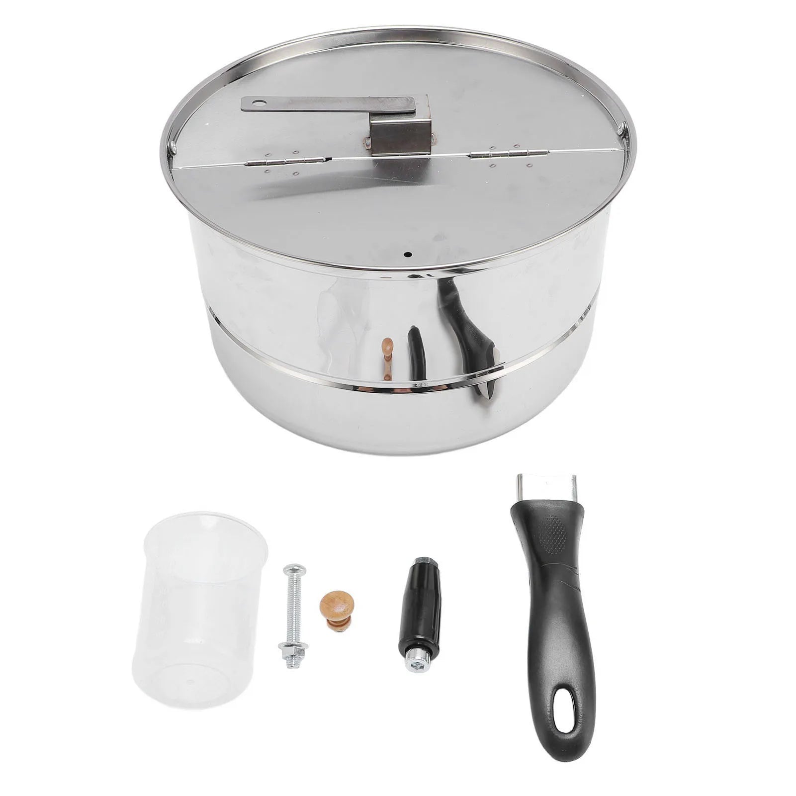 Stovetop Popcorn Maker Stainless Steel Popcorn Popper with Hand Crank Popcorn Pot for Gas Electric Heating