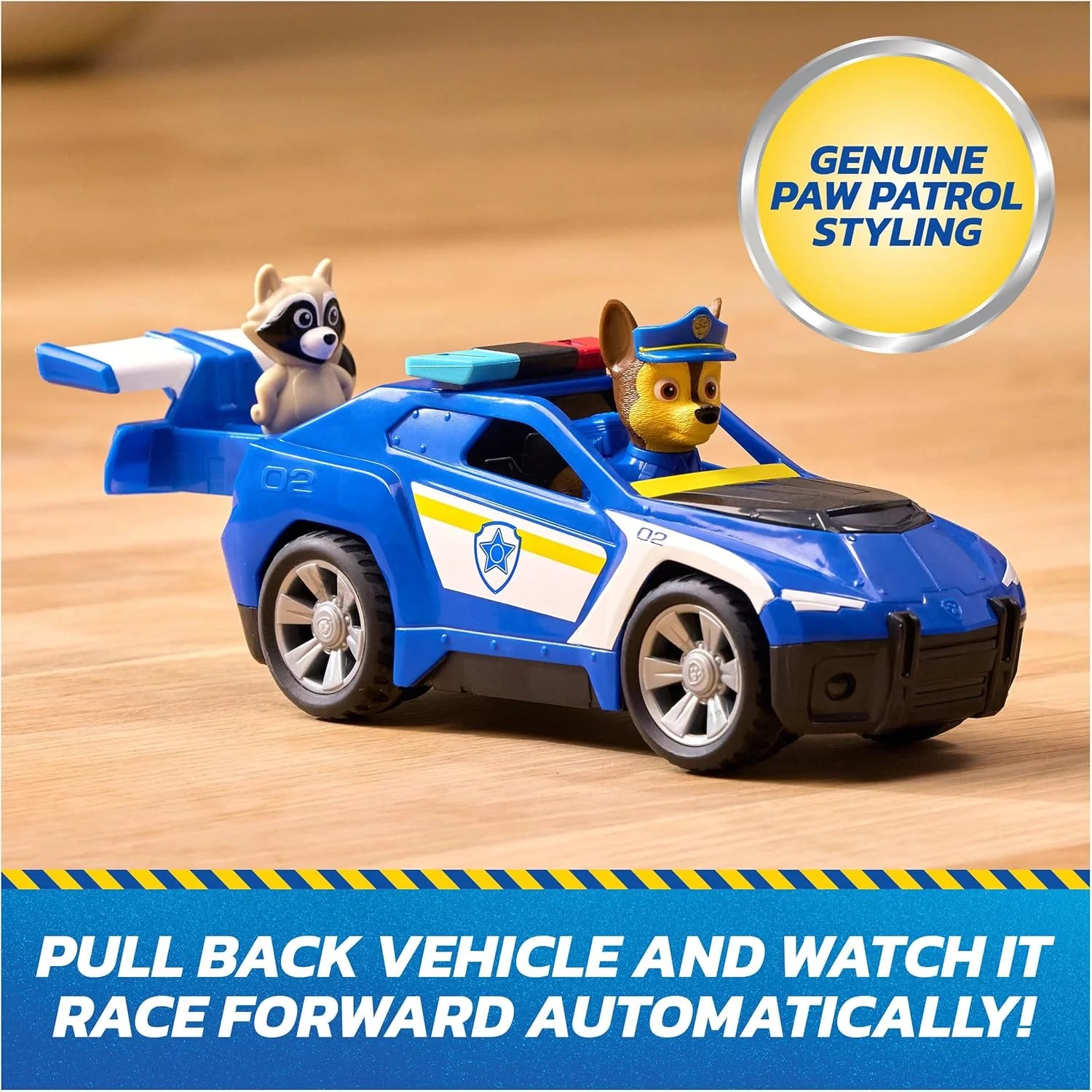 Search & Rescue, Chase Rescue Cruiser Vehicle with 2 Figures, Police Car Toy with Pull-Back Action, Kids Toys for Boys & Girls Ages 3+