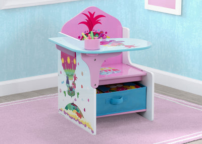 Trolls World Tour Chair Desk with Storage Bin by Delta Children, Greenguard Gold Certified