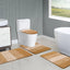 Ileading Traditional 4 Piece Microfiber Washable Bathroom Rug Set