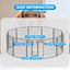 Dog Fence, 4/6/8/12/16 Panels 24"\32"\40"H Foldable Dog Playpen, Exercise Heavy Duty Metal Dog Cage for Yard, Lockable Double Door Pet Fence Indoor Outdoor Dog Pen for Large Medium Small Animals Pet
