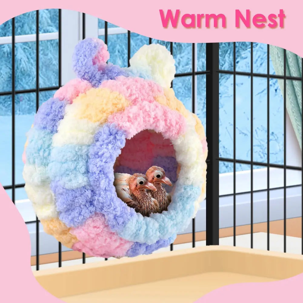 Cozy Bird Breeding & Resting Hut - Soft Snuggle Shelter, Warm Secure Space for Indoor Cages, Ideal for Budgie Cockatiel Conure Lovebird Canary Finch Hamster & Small Pets