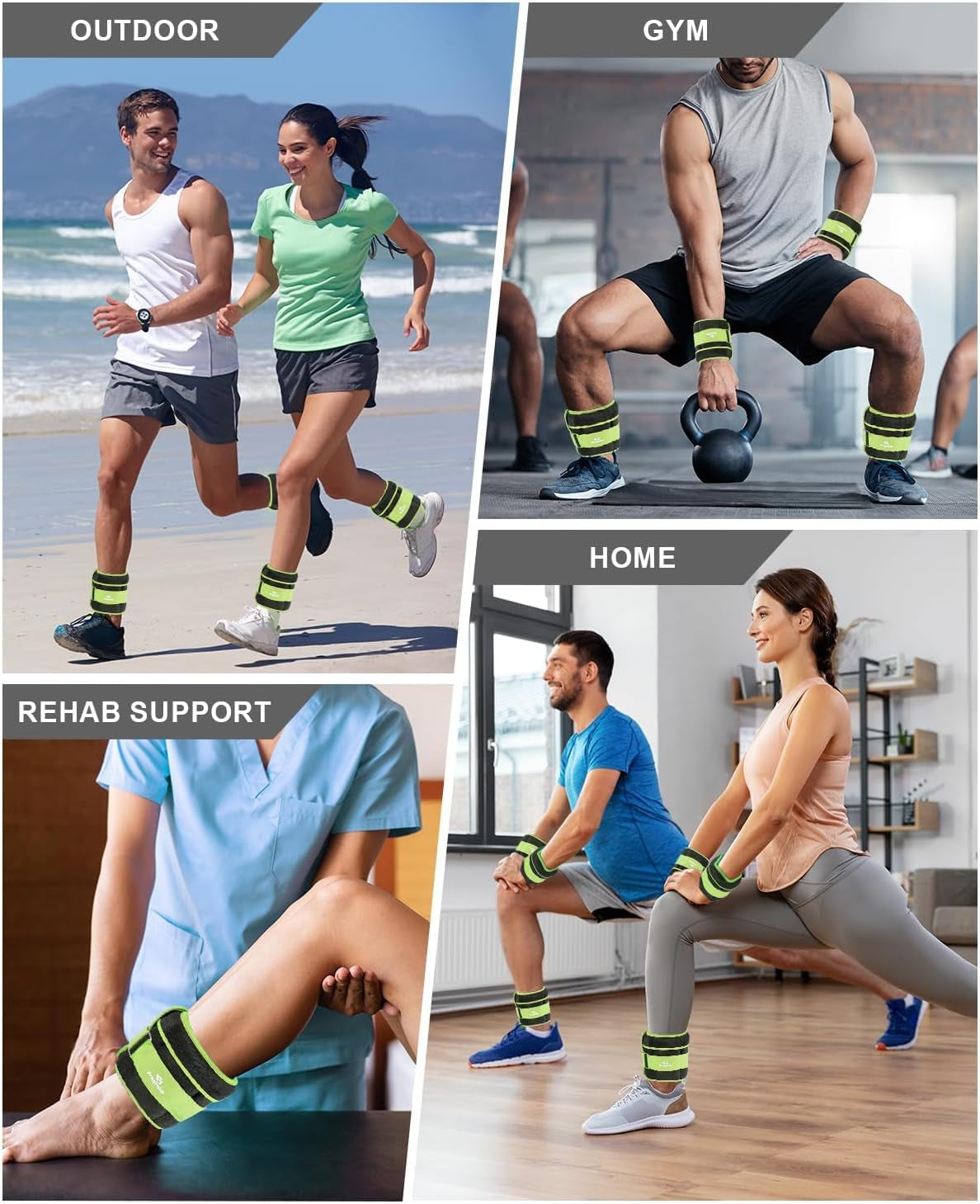 Fragraim Adjustable Ankle Weights 1-3/4/5/6/8/10/12/15/20 LBS Pair with Removable Weight for Jogging, Gymnastics, Aerobics, Physical Therapy