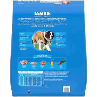 Iams Proactive Health Healthy Weight Chicken Dry Dog Food, 29.1 Lb Bag