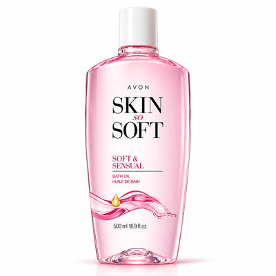 Avon Skin so Soft Soft and Sensual Moisturizing Bath Oil for Women with Argan Oil, 16.9 Fl Oz