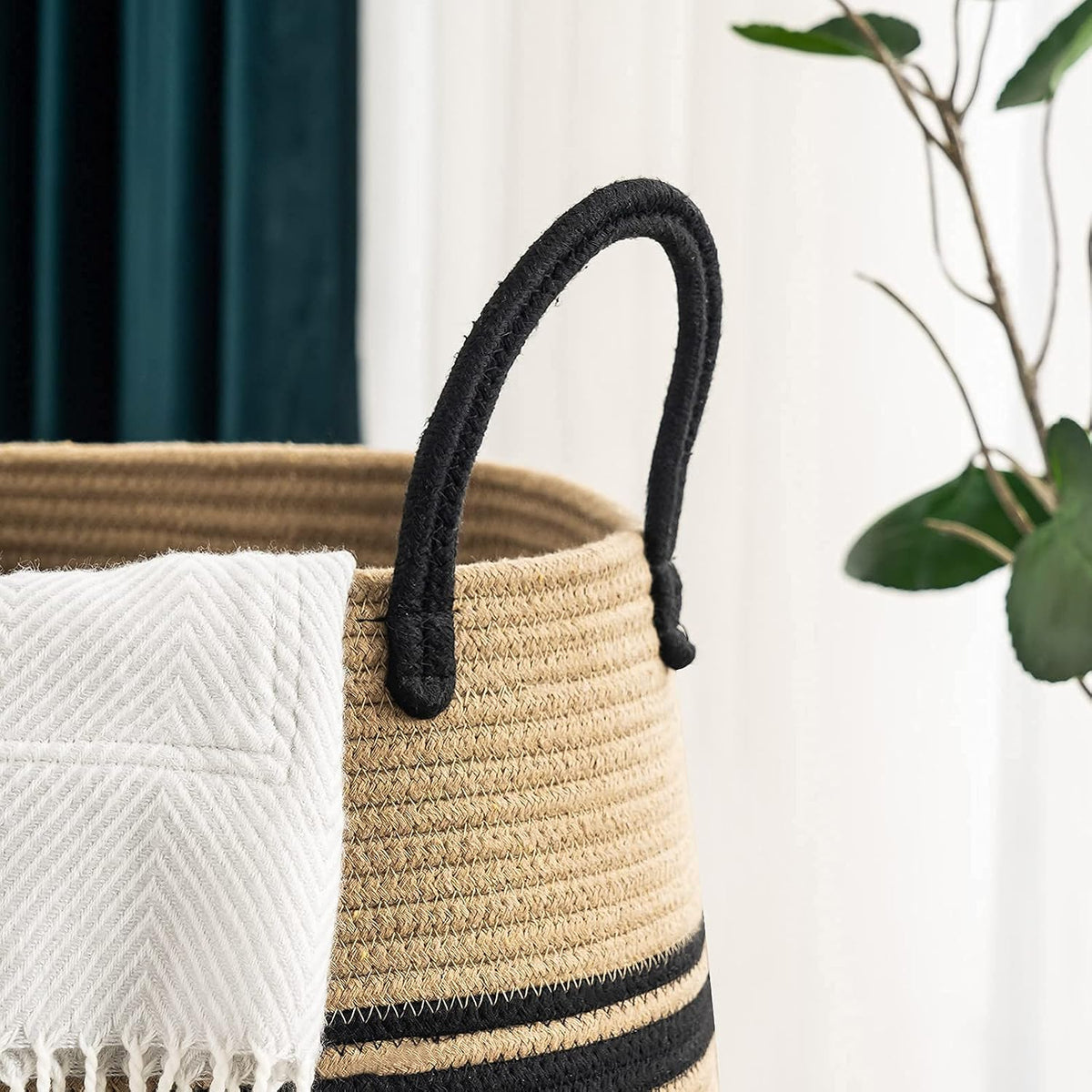Large Laundry Basket Hamper Woven Blanket Basket Clothes Hamper
