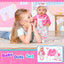 XFEYUE 12" Baby Doll with Pink Bowknot Clothing Set,12 Inch Realistic Baby Dolls with Clothes and Accessories,Pacifier Bottle Toy Pretend Play Collection for 3+ Child Girls Gifts