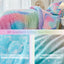PERFEMET Kids Queen Comforter Set Girls,6-Piece Colorful Rainbow Bedding Set,All-Season Galaxy Star Bed Set with Sheets for Queen Beds