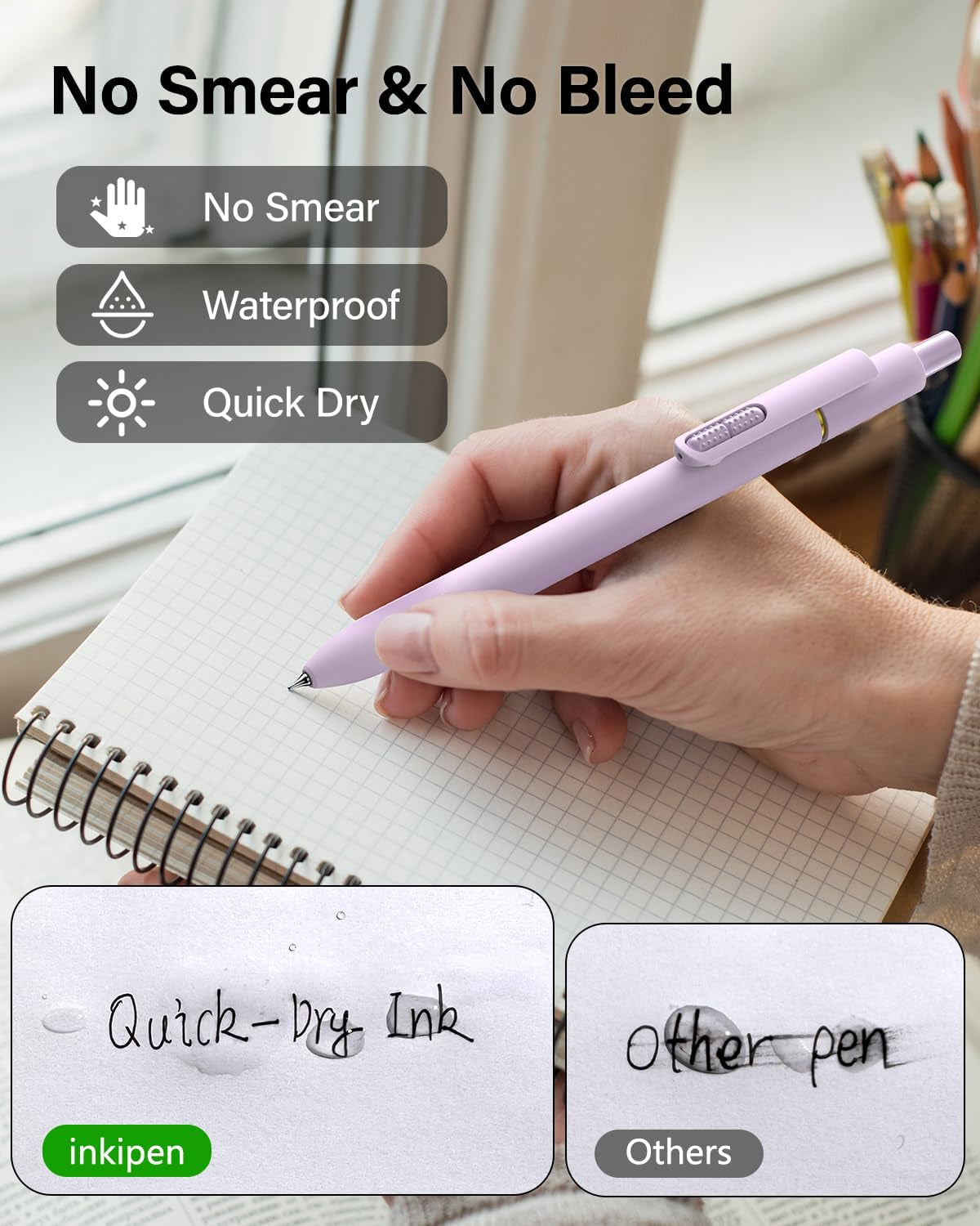 8Pcs Gel Pens - 0.5Mm Black Ink Pens Fine Point Smooth Writing, Quick Drying Journaling Pens, Cute School & Office Pens for Gift