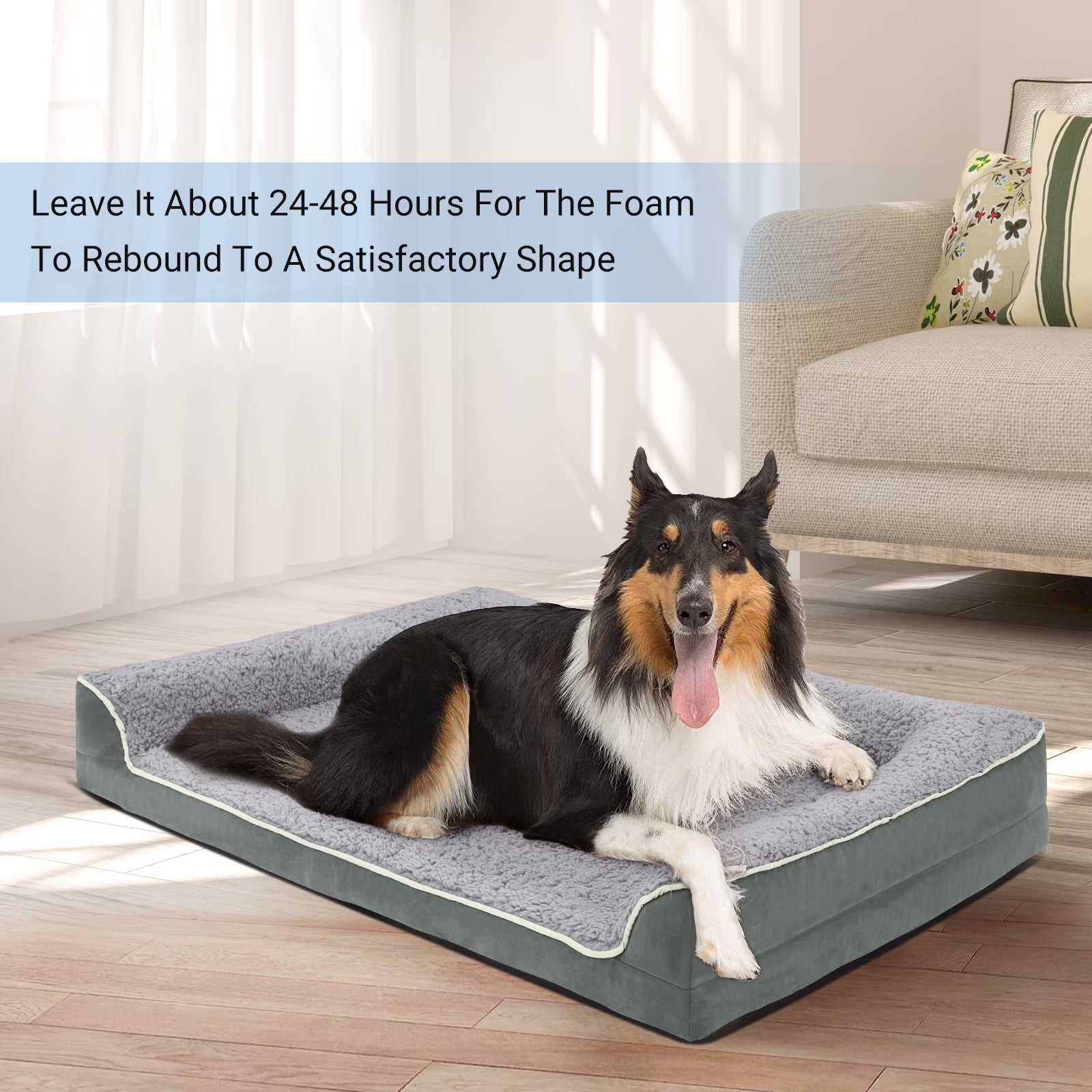 Payusd Dog Bed for Large Medium Small Dogs Orthopedic Dog Sofa Bed Non Slip Pet Couch with Removable Washable Cover Supportive Egg Crate Foam S to XL