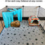 RIOUSSI Guinea Pig Hideout Hideaway Corner Fleece Toys Cage Accessories with Reversible Sides, Geo/Gray+Blue X 1 Curtain