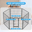 Dog Fence, 4/6/8/12/16 Panels 24"\32"\40"H Foldable Dog Playpen, Exercise Heavy Duty Metal Dog Cage for Yard, Lockable Double Door Pet Fence Indoor Outdoor Dog Pen for Large Medium Small Animals Pet