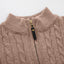 Jsaierl Sweaters for Men Cable Knit Crew Neck Top Long Sleeve Dressy Casual Fall and Winter Quarter Zip Pullover Sweater