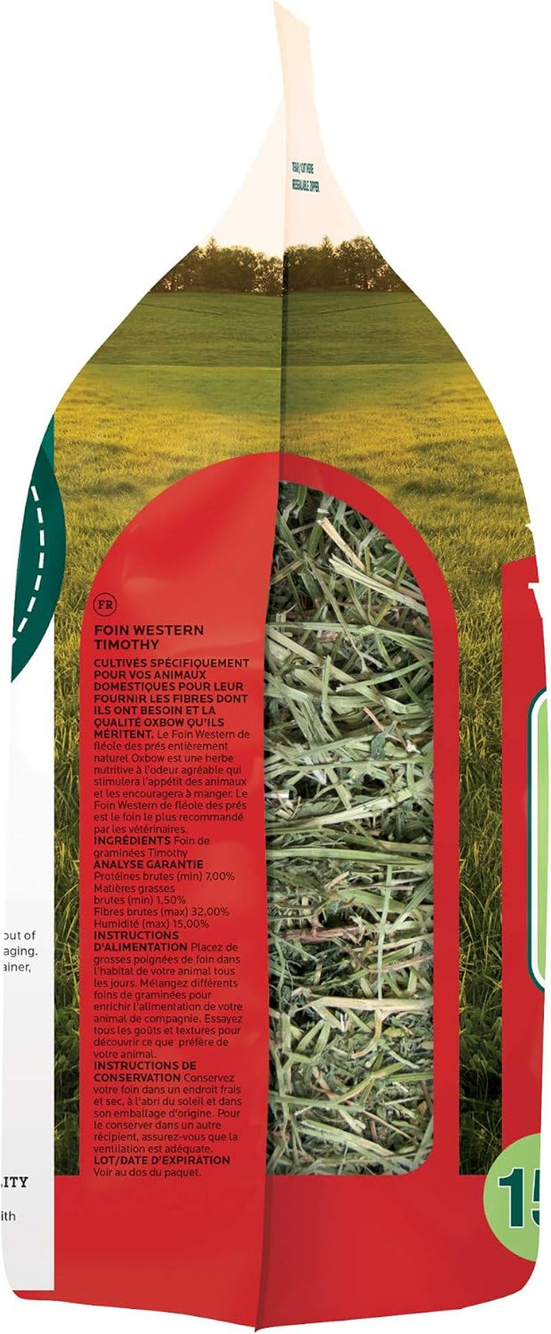 Oxbow Timothy Hay, Rabbit & Guinea Pig Hay, High Fiber for Digestive Health, Grown in the USA, Veterinarian Recommended Small Pet Supplies, for Rabbits, Guinea Pigs, & Chinchillas, 15 Oz. (Pack of 2)