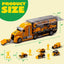 Joyfy 25 in 1 Die-Cast Construction Big Truck Toys,Car Transporter Storage Truck with Sounds and Lights, Great Christmas Birthday Gifts for Toddlers Kids Boys & Girls