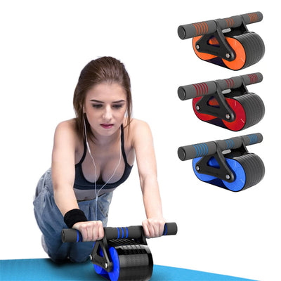 Double Wheel Abdominal Exerciser Women Men Automatic Waist Trainer Home Exercise Devices