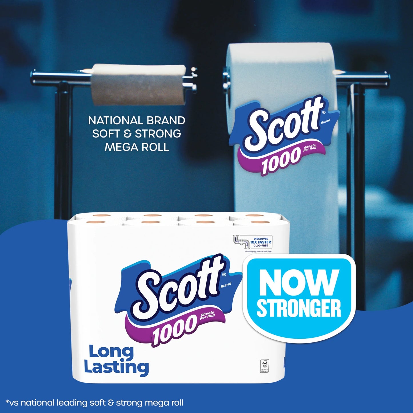 Scott 1000 Toilet Paper, 24 Rolls, 1,000 Sheets per Roll