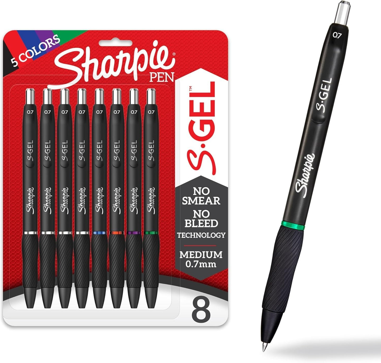 Sharpie S-Gel Medium Point (0.7Mm) Black Ink Gel Pen - 12 Count - Black